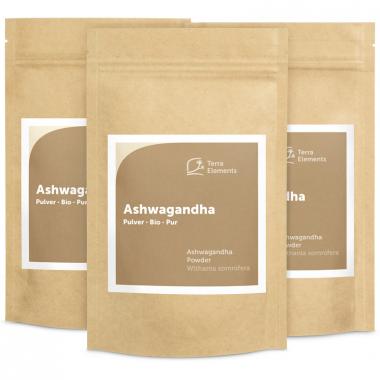 Ashwagandha en poudre, 100 g, paquet de 3 